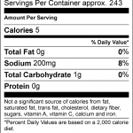 SOS nutritional Facts 12oz