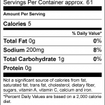 SOS nutritional Facts 3oz